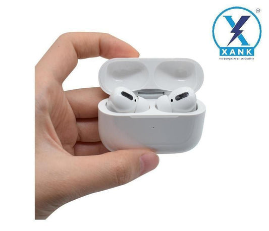 apple [xank] Air-pods Pro with Wireless Charging Case with Sensor Enabled Headset (White, True Wireless)